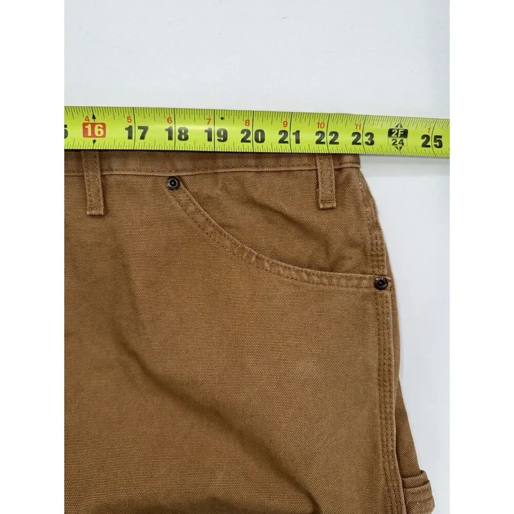 Dickies Carpenter Work Pants Mens 46x32 Brown Utility Hammer Loop